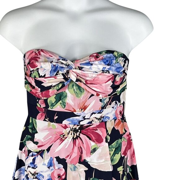 Eliza J 6 Strapless Sweetheart Bustier Floral High Low Ruffle Dress Bloomcore - Picture 4 of 16